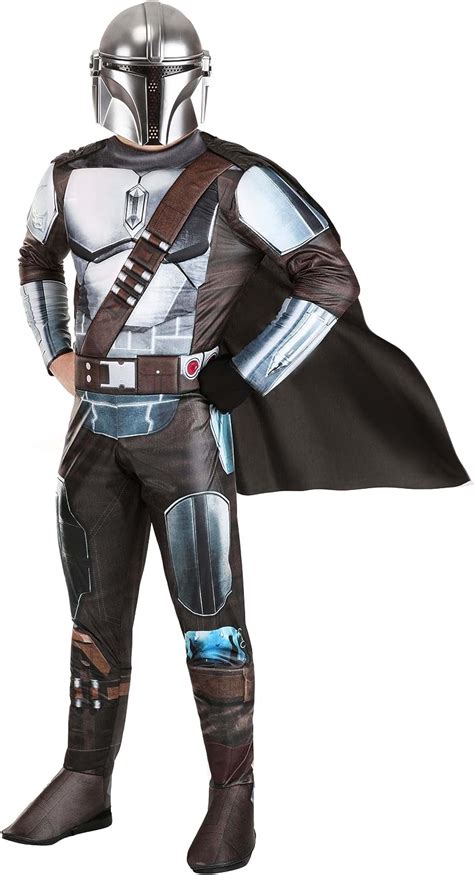 Star Wars Deluxe Adult Mandalorian Costume, Mens Halloween Costume ...